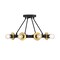 Designers Fountain Harmoni 16 in. 8-Light Matte Black Industrial Semi Flush Mount with Brushed Gold Accents D313C-SF-MB - alternate 1